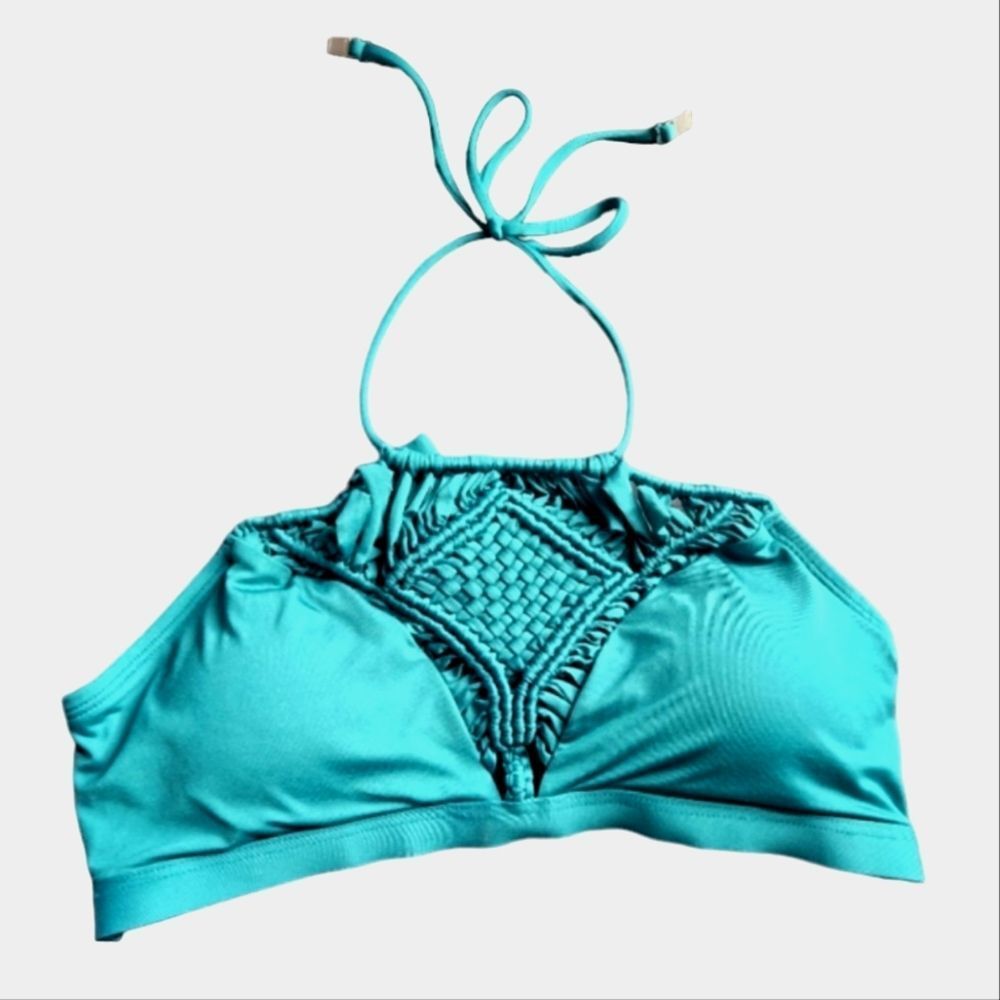 Dolce Vita Dark Teal Macrame Bikini top Sz.M
